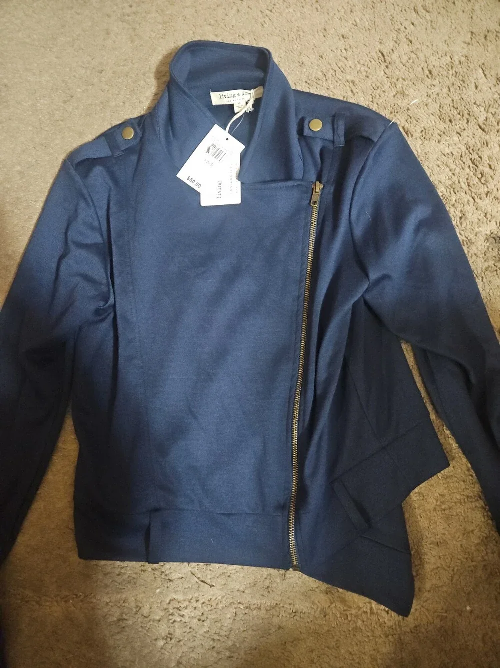 Living Doll Asymmetrical Moto Jacket Size S